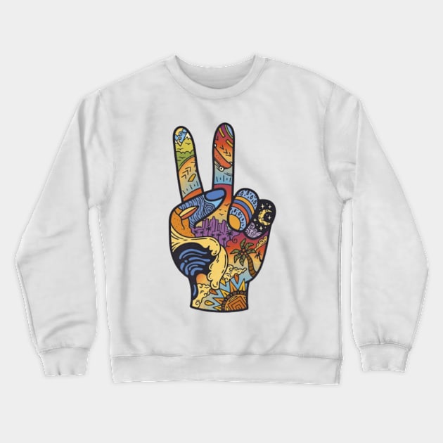 Peace Sign Crewneck Sweatshirt by Digital-Zoo